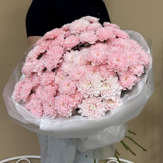 Букет из 15 розовых хризантем  🎀