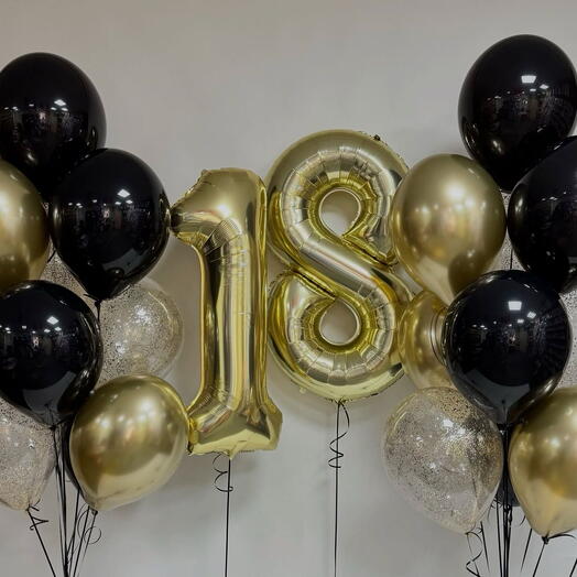 Композиция из шаров на 18 лет