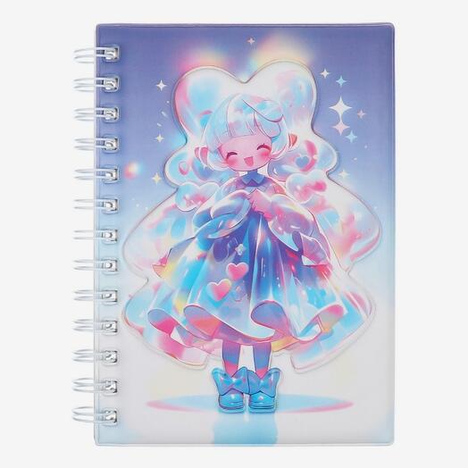 Записная книжка подарочная, на гребне 80 листов, в линейку, цветной блок, обложка ПВХ 3D, Аниме 2