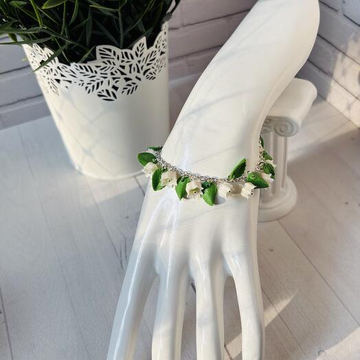 Браслет ручной работы «Ландыши»