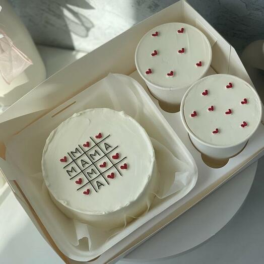 Подарочный набор бенто торт и 2 cake to go маме
