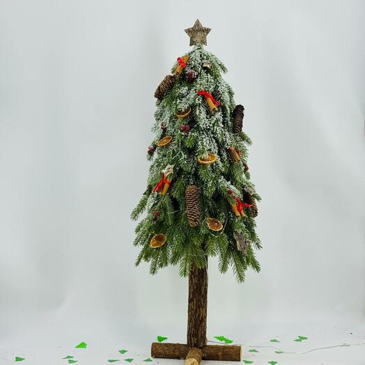 Искусственная ёлка на деревянной ножке 95 см