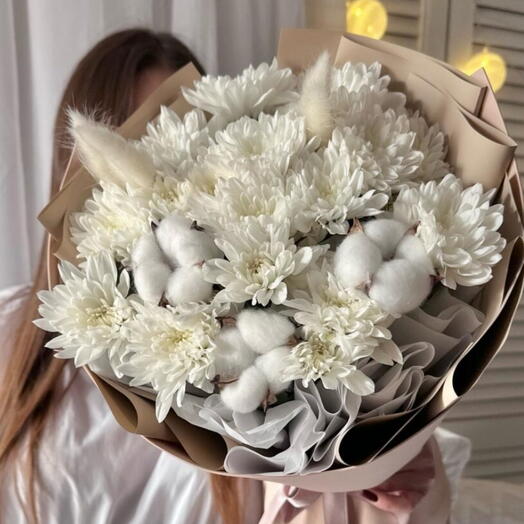 Нежные хризантемы с хлопком
