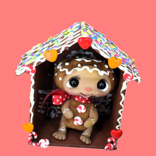 Пряня в домике игрушка ручной работы новый год