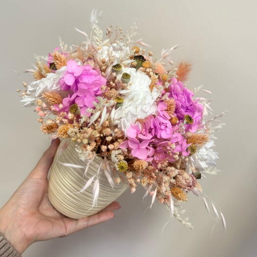 Кашпо керамика сухоцветы