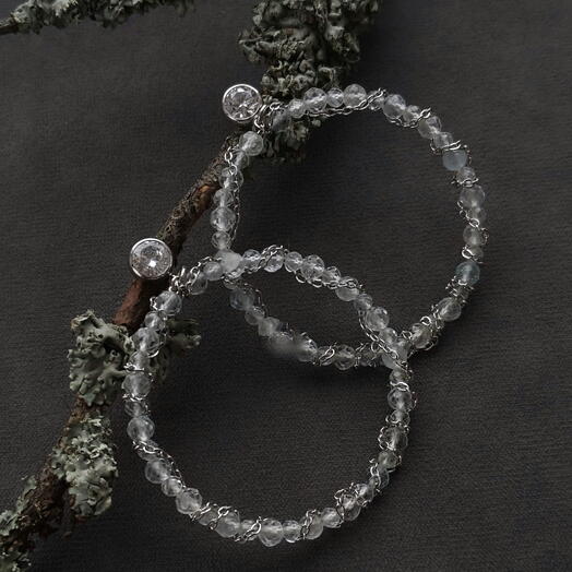 Серьги-гвоздики из топаза