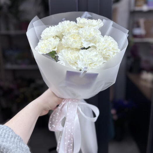 Моно из белых диантусов