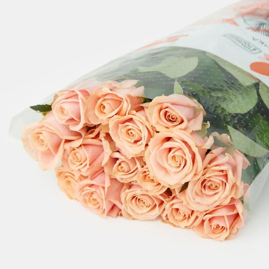 Пачка роз (15 штук) Перл Аваланш, 50 см