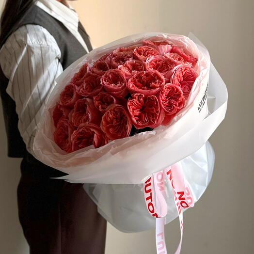 Букет "25 нежных пионовидных роз Pink Expression"