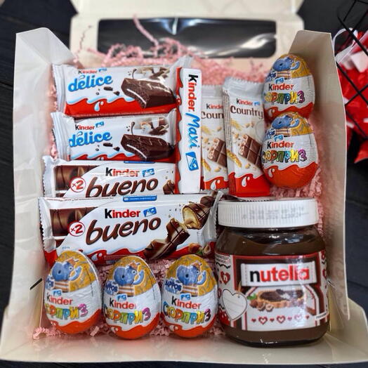 Сладкий бокс XL с Киндер и Нутеллой😍🥰😋🍫