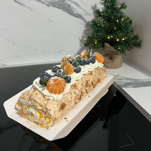 Меренговый рулет с мандариновым курдом