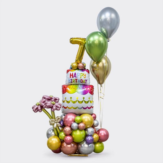 Composition of balloons " Rainbow Cake"