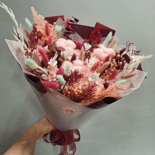 Сухоцветы букет «АБСОЛЮТНЫЙ ВОСТОРГ» + мыло в подарок 🎁