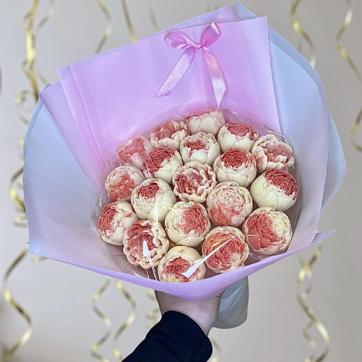 Букет из 19 шоколадных пион💖