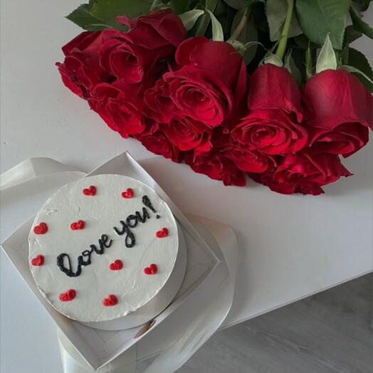 Цветы и торт