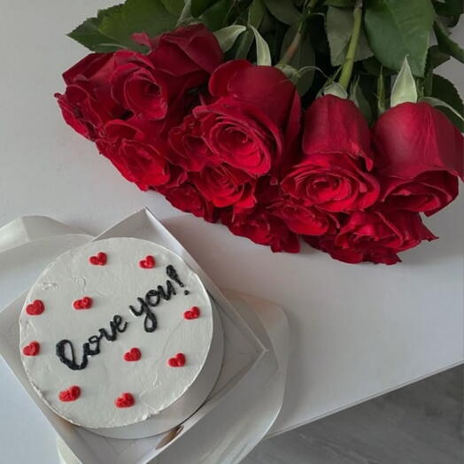 Торт и цветы