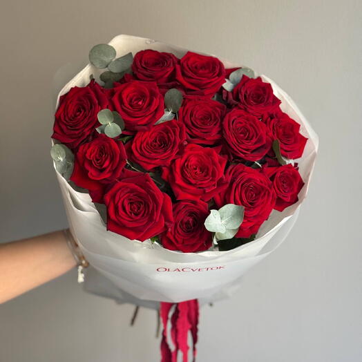 15 бордовых роз❣️