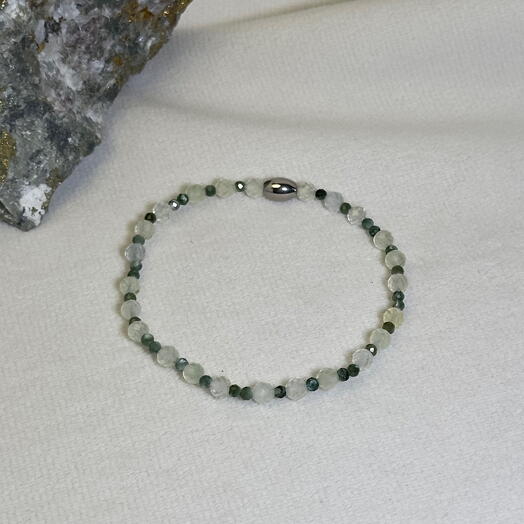 Браслет из пренита и серафинита