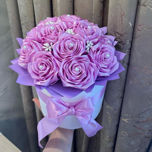 Цветы в коробке🌷 Букет из 15 штук