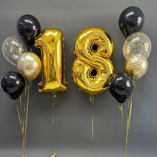 Набор шаров на 18 лет на День Рождения