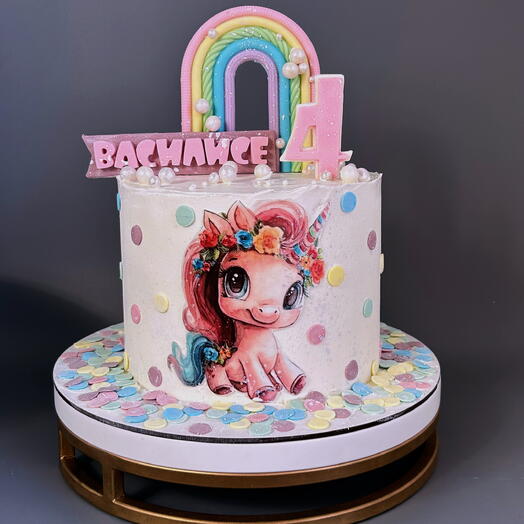 Торт для девочки с единорогом
