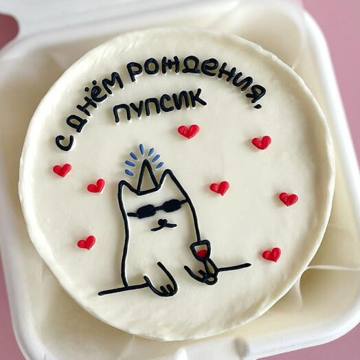 Бенто-торт смешной котик