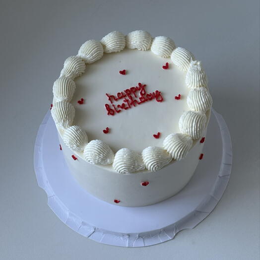Торт happy birthday сердечки