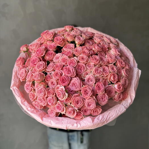 25 кустовых роз 🌸 Нежно-розовые, самые пышные ветки
