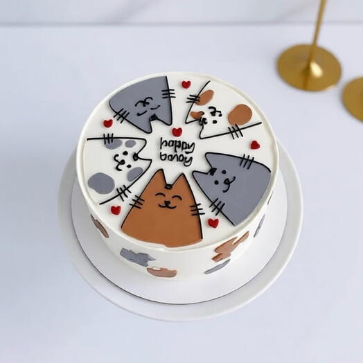 Бенто-торт Maxi на день рождения с котами Happy Birthday