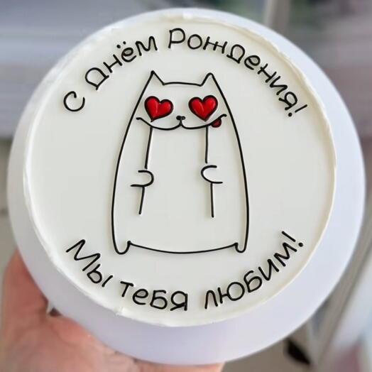 Бенто торт С Днем Рождения с котом