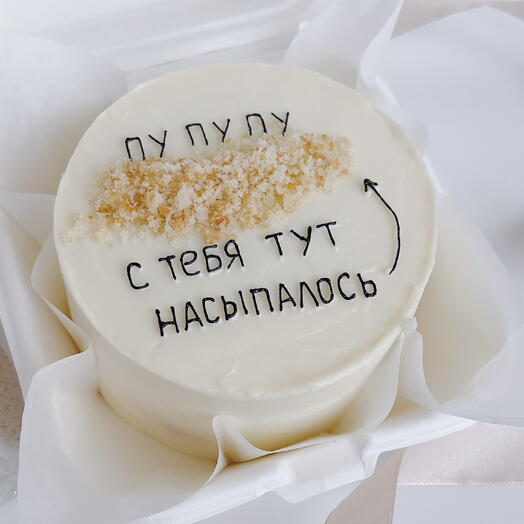 Бенто-торт с надписью 400 г «С тебя тут насыпалось» | Оригинальный подарок