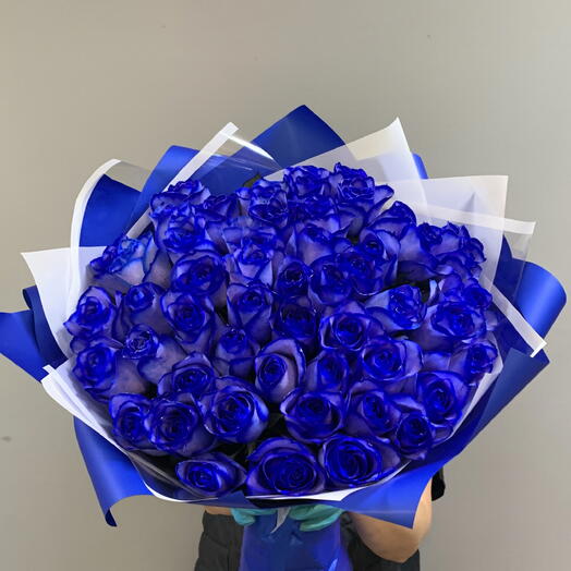 Букет синих роз 51