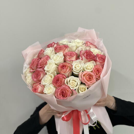 Букет из 33 кенийской розы, микс