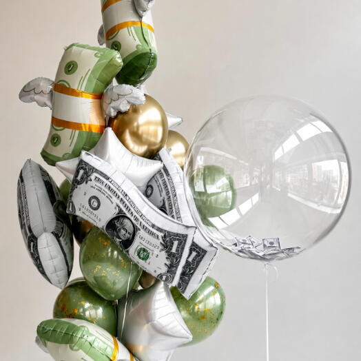 "MONEY maker" Dollar-Themed Balloon Bouquet Set