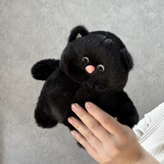 Мягкая игрушка черный кот мини