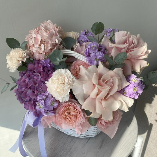 Композиция в корзине «Лавандовый раф»💜