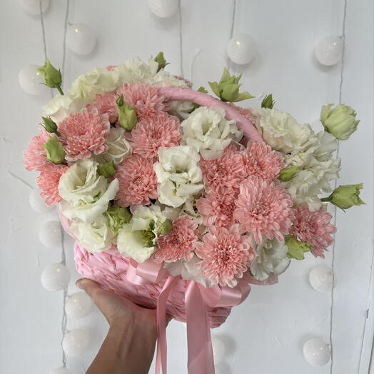 Корзина с хризантемой и эустомой 🌸 р
Размер S