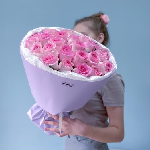 Букет из 25 роз Мондалла «Розовый рай» 🌸 39659