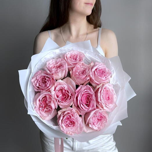 Букет из ароматной розы сорта Pink ohara 2