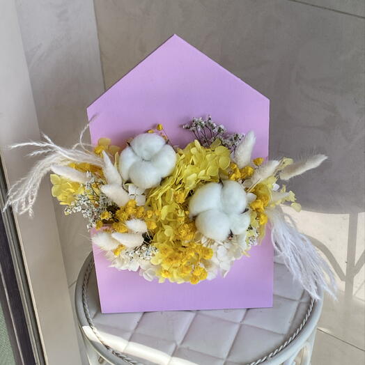 Композиция из сухоцветов в ящике 💛
