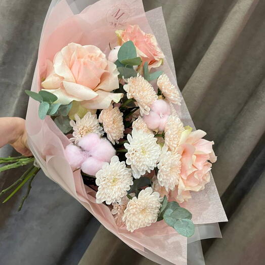Пыльно-розовый букет-комплимент для любого повода и случая 🌸