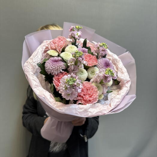 Хризантема Момоко, матиолла, диантус
