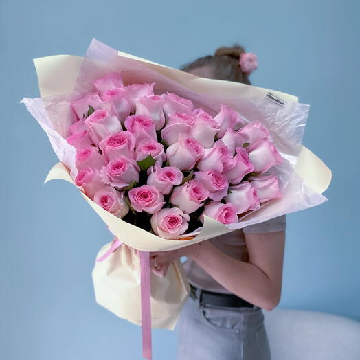 Букет из 35 роз Мондалла «Розовая симфония» 🌸 39661