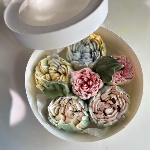 Тюльпаны из зефира в коробочке «Лето»