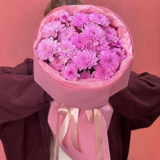 Шикарный букет комплимент с кустовыми хризантемами 🩷🌸