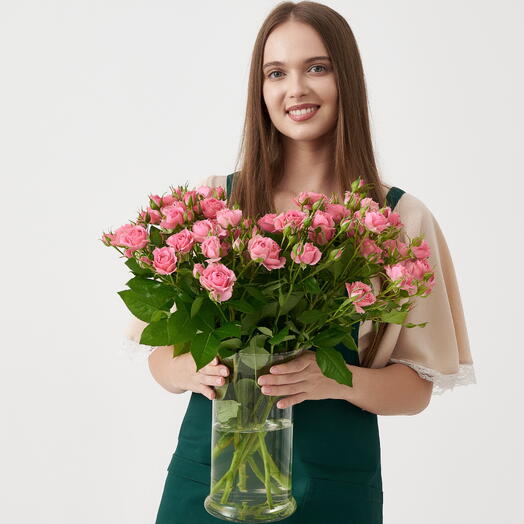 Пачка кустовых роз "Мелодия" 50см 10 шт