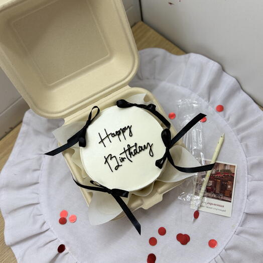Бенто-торт «Happy Birthday» с бантиками 🎀