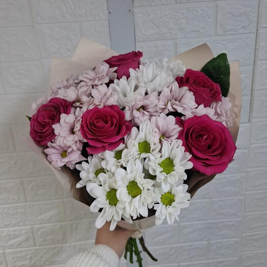 Букет из Хризантем и роз💐