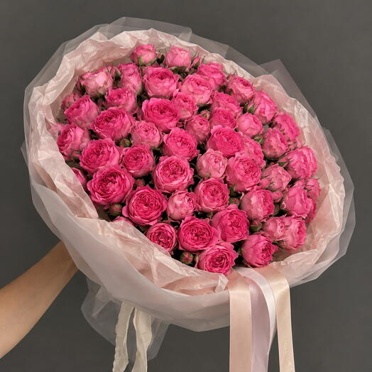 Монобукет кустовых роз «Pink blossom»
