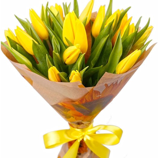 Букет из желтых тюльпанов